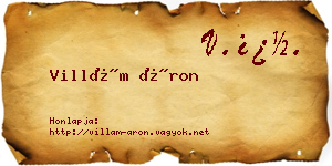 Villám Áron névjegykártya