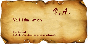 Villám Áron névjegykártya